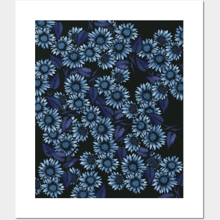 Blue Floral Posters and Art